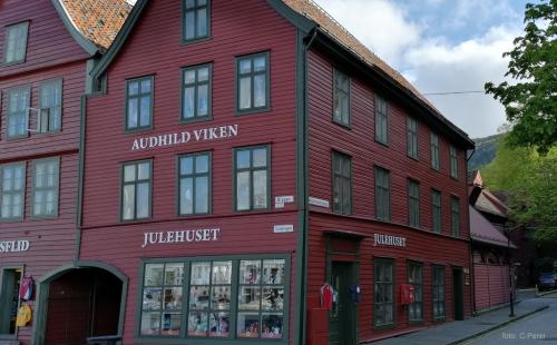 Case antiche ma tutte ben tenute a Bryggen 