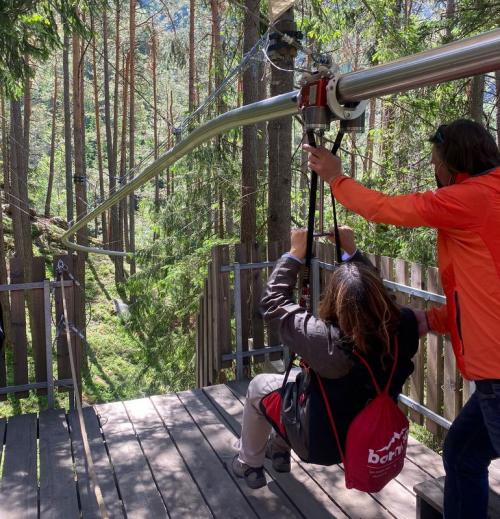 Al rientro dalle cascate di Riva di Tures si può prendere a Flyline: emozioni assicurate!