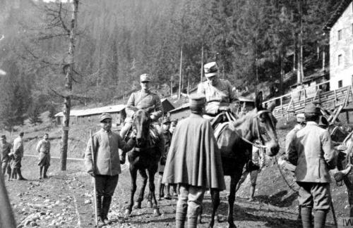 Cadorna in groppa ad un mulo, Alta Val Cordevole.