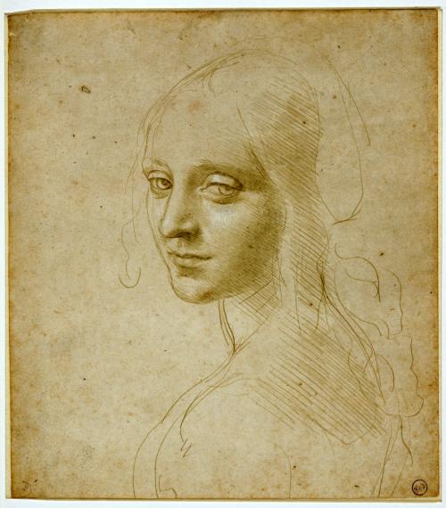 Leonardo da Vinci, Ritratto di fanciulla, presunto studio per il volto dell'angelo della Vergine delle Rocce 1483-1485