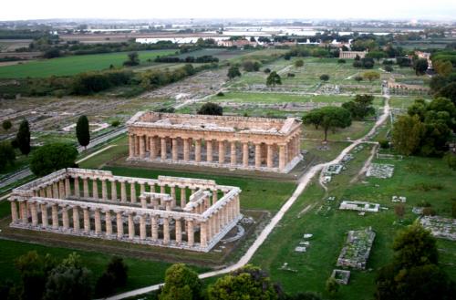 I templi di Era e Poseidone dall'alto